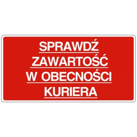 ETYKIETY 100x50mm SPRAWDŹ ZAWARTOŚĆ 25szt
